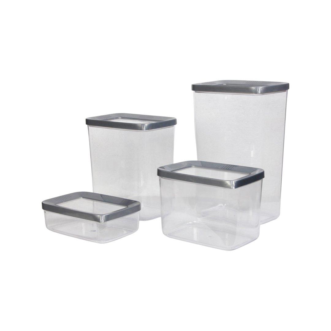 SÖNMEZ KRİSTAL SAKLAMA 4-LÜ SET DİKDÖRTGEN (749)