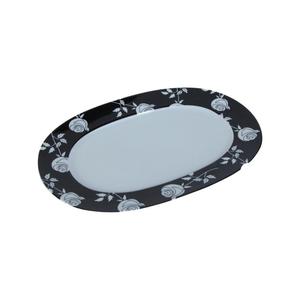 KÜTAHYA PORSELEN LB32KY612 KAYIK TABAK SİYAH ÇİÇEK