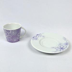 KÜTAHYA PORSELEN TL02CT910 ÇAY FİNCANI VE TABAK LİLA
