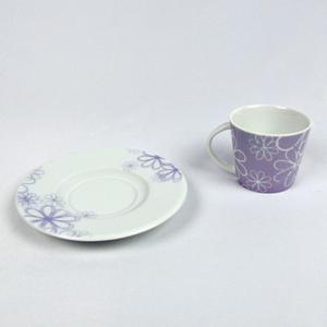 KÜTAHYA PORSELEN TL12KT910 KAHVE FİNCANI+TABAĞI LİLA ÇİÇEK