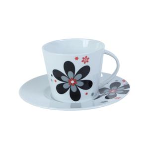 KÜTAHYA PORSELEN TL12KT935 KAHVE FİNCAN+TABAK BEYAZ TEK ÇİÇEK